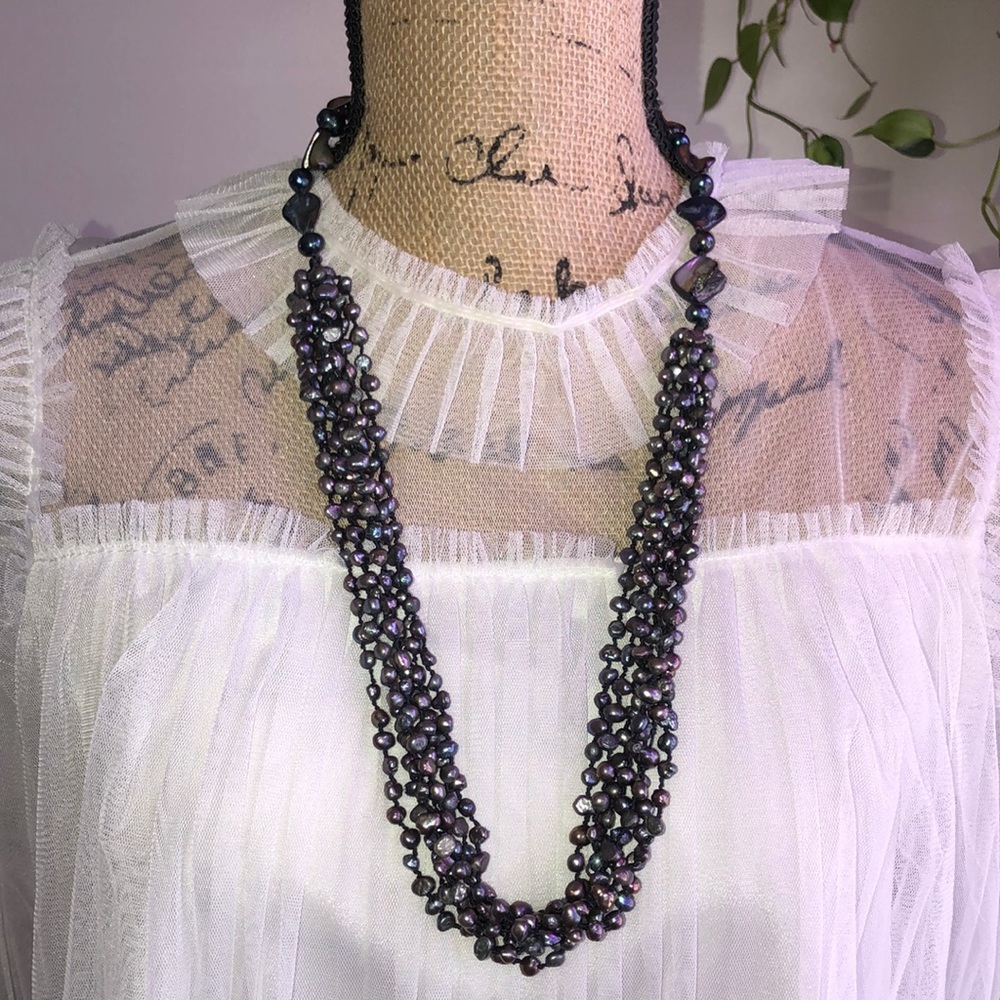 Multi strand Baroque Gray Freshwater Pearls